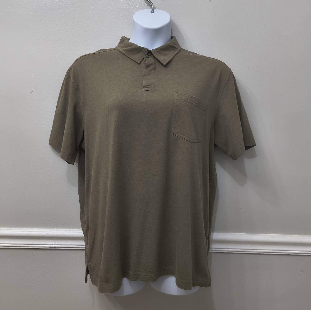 REI CO-OP Men's Organic Cotton Blend Polo Shirt Green XL Minimalist Summer Work